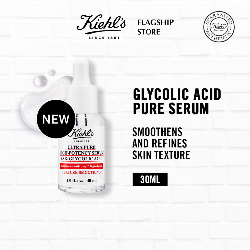 Kiehl's Glycolic Serum for Face - High Potency Pure Serum - Skin Refiner, Serum for Textured Skin and Brightening - 30ml