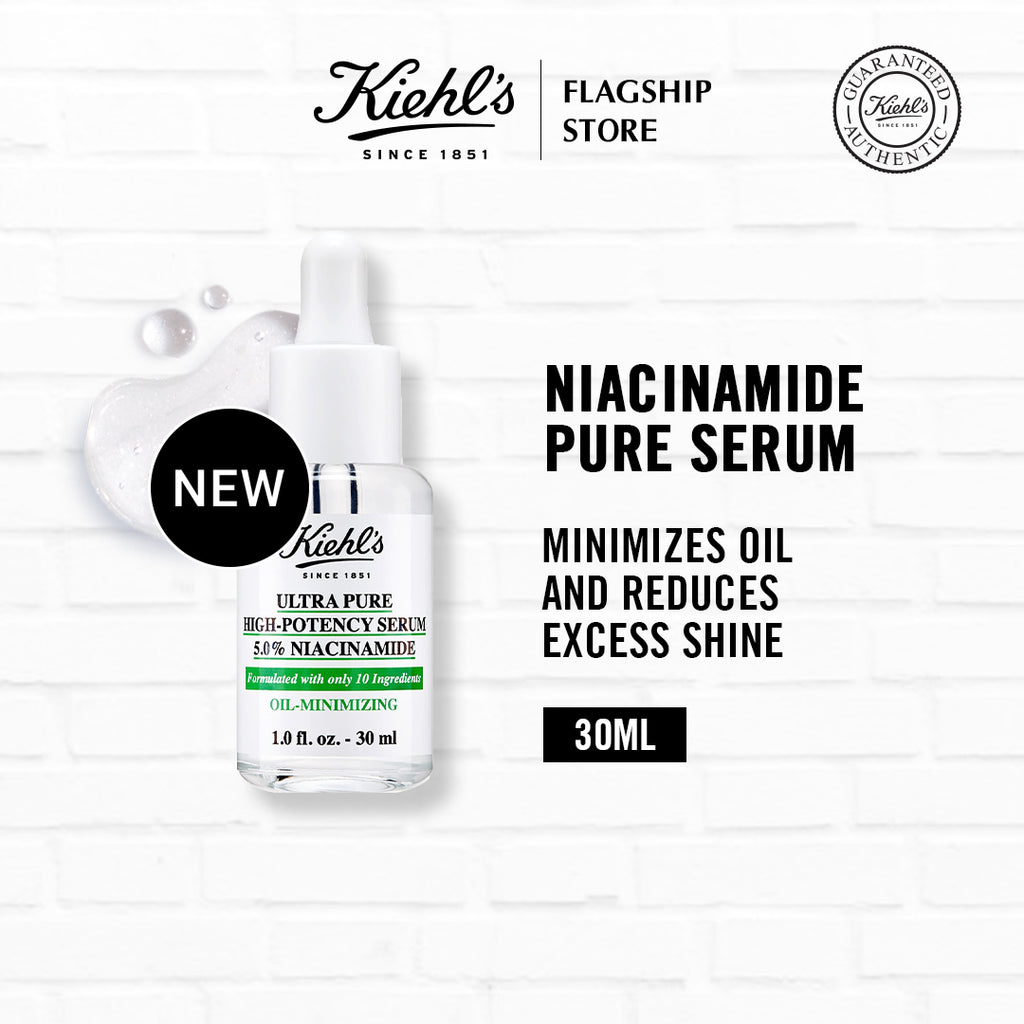 Kiehl's Niacinamide Serum for Face - High Potency Pure Serum - Anti Acne Serum for Oily Skin, Pore Minimizer - 30ml